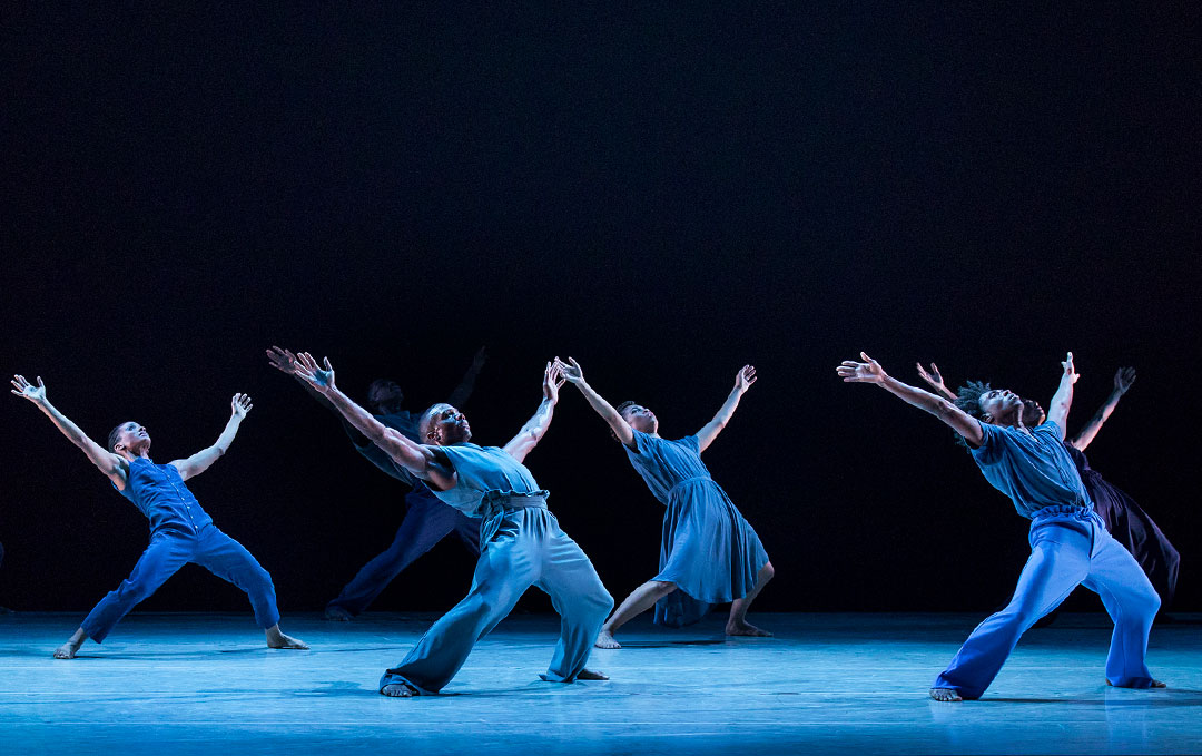 Alvin Ailey American Dance Theater in Jamar Robert's MEMBERS DON'T GET WEARY. Photo by Paul Kolnik