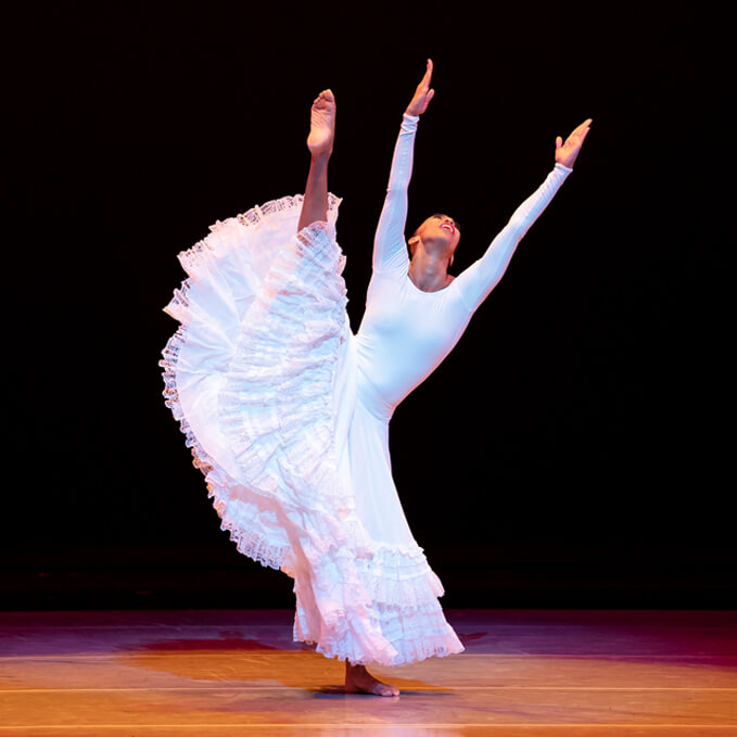 Constance Stamatiou in Alvin Ailey's Cry. Photo by Paul Kolnik