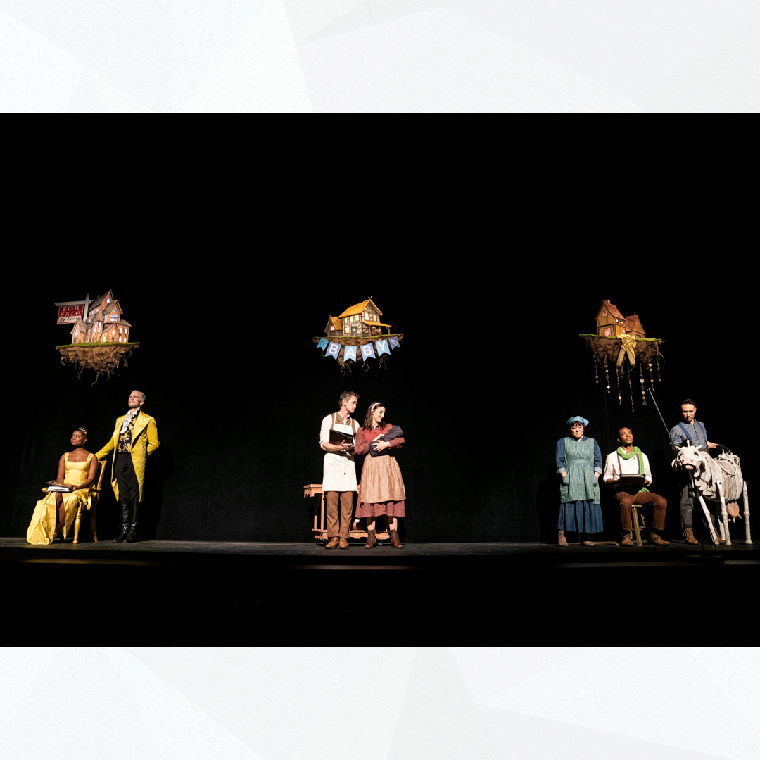 Denée Benton, Gavin Creel, Neil Patrick Harris, Sara Bareilles, Ann Harada, Cole Thompson, and Kennedy Kanagawa (as Milky White) open Act II